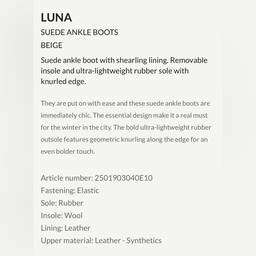 NWT VOILE BLANCHE LUNA Suede Ankle Boots in Beige - Picture 6 of 15